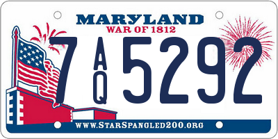 MD license plate 7AQ5292