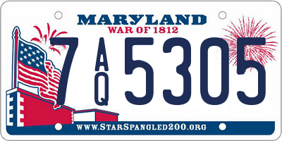 MD license plate 7AQ5305