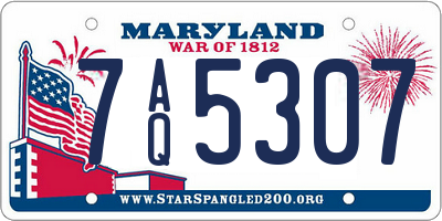 MD license plate 7AQ5307