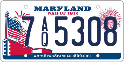 MD license plate 7AQ5308