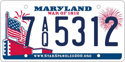 MD license plate 7AQ5312