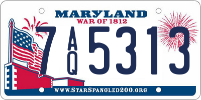MD license plate 7AQ5313
