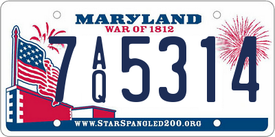 MD license plate 7AQ5314