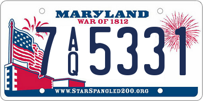 MD license plate 7AQ5331