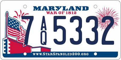 MD license plate 7AQ5332