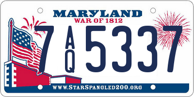 MD license plate 7AQ5337