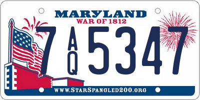 MD license plate 7AQ5347
