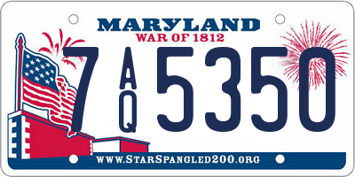 MD license plate 7AQ5350