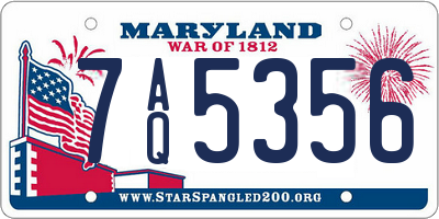 MD license plate 7AQ5356
