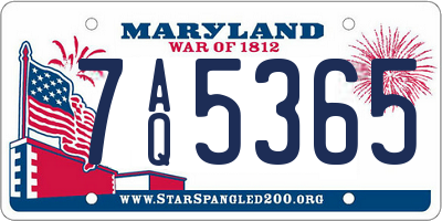 MD license plate 7AQ5365