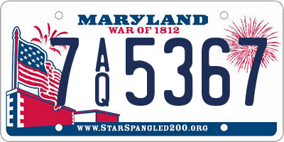 MD license plate 7AQ5367