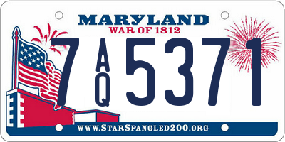 MD license plate 7AQ5371
