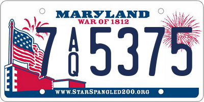 MD license plate 7AQ5375