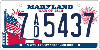 MD license plate 7AQ5437