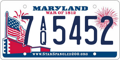 MD license plate 7AQ5452