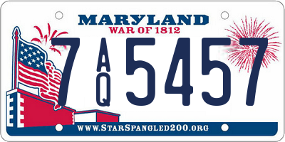 MD license plate 7AQ5457