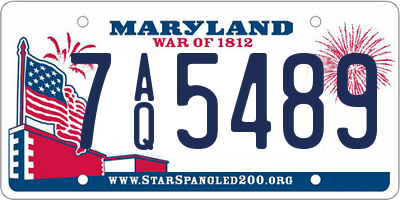 MD license plate 7AQ5489
