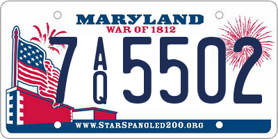 MD license plate 7AQ5502
