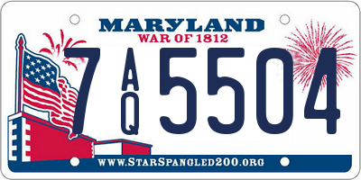 MD license plate 7AQ5504