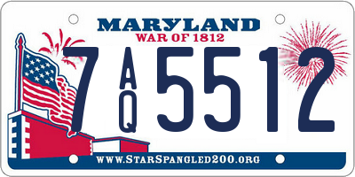 MD license plate 7AQ5512