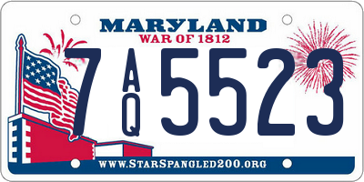 MD license plate 7AQ5523