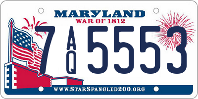 MD license plate 7AQ5553