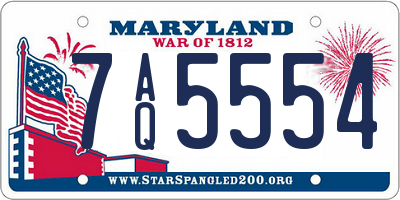 MD license plate 7AQ5554