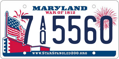 MD license plate 7AQ5560