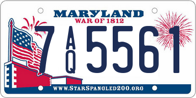 MD license plate 7AQ5561