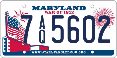 MD license plate 7AQ5602