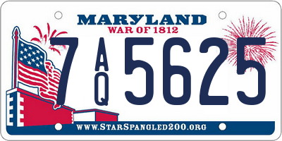 MD license plate 7AQ5625