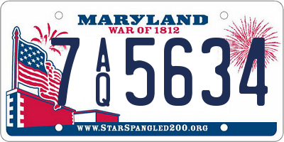 MD license plate 7AQ5634