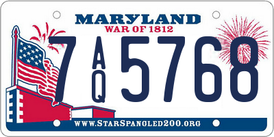 MD license plate 7AQ5768