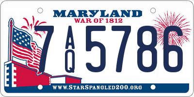 MD license plate 7AQ5786