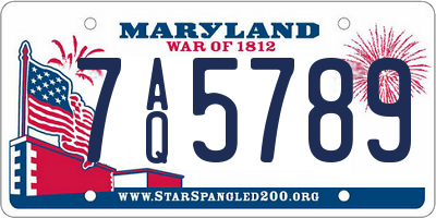 MD license plate 7AQ5789