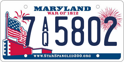 MD license plate 7AQ5802