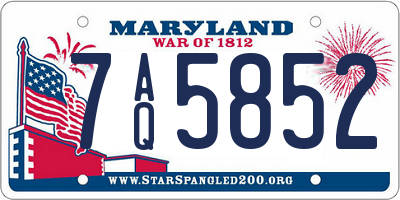 MD license plate 7AQ5852