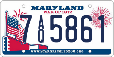 MD license plate 7AQ5861