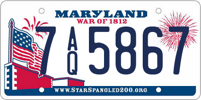 MD license plate 7AQ5867