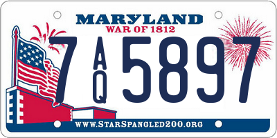 MD license plate 7AQ5897