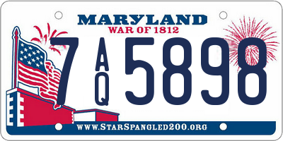 MD license plate 7AQ5898