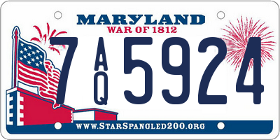 MD license plate 7AQ5924