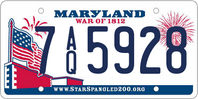 MD license plate 7AQ5928