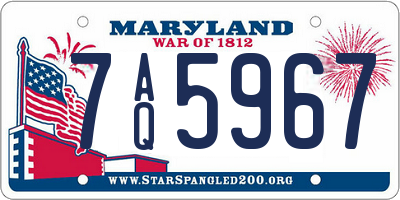 MD license plate 7AQ5967