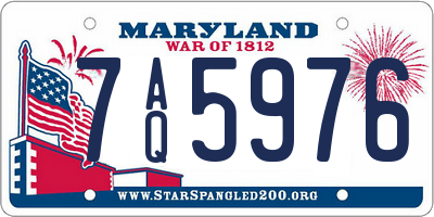 MD license plate 7AQ5976