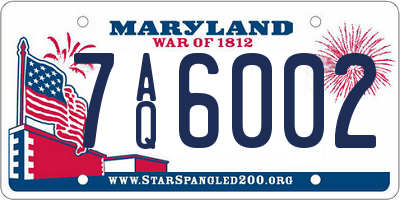 MD license plate 7AQ6002