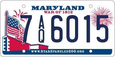 MD license plate 7AQ6015