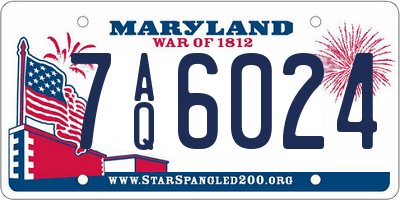 MD license plate 7AQ6024