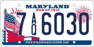 MD license plate 7AQ6030