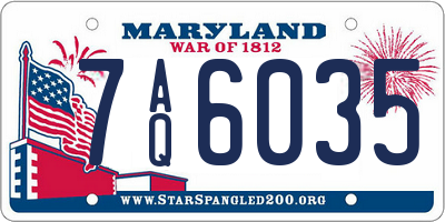 MD license plate 7AQ6035